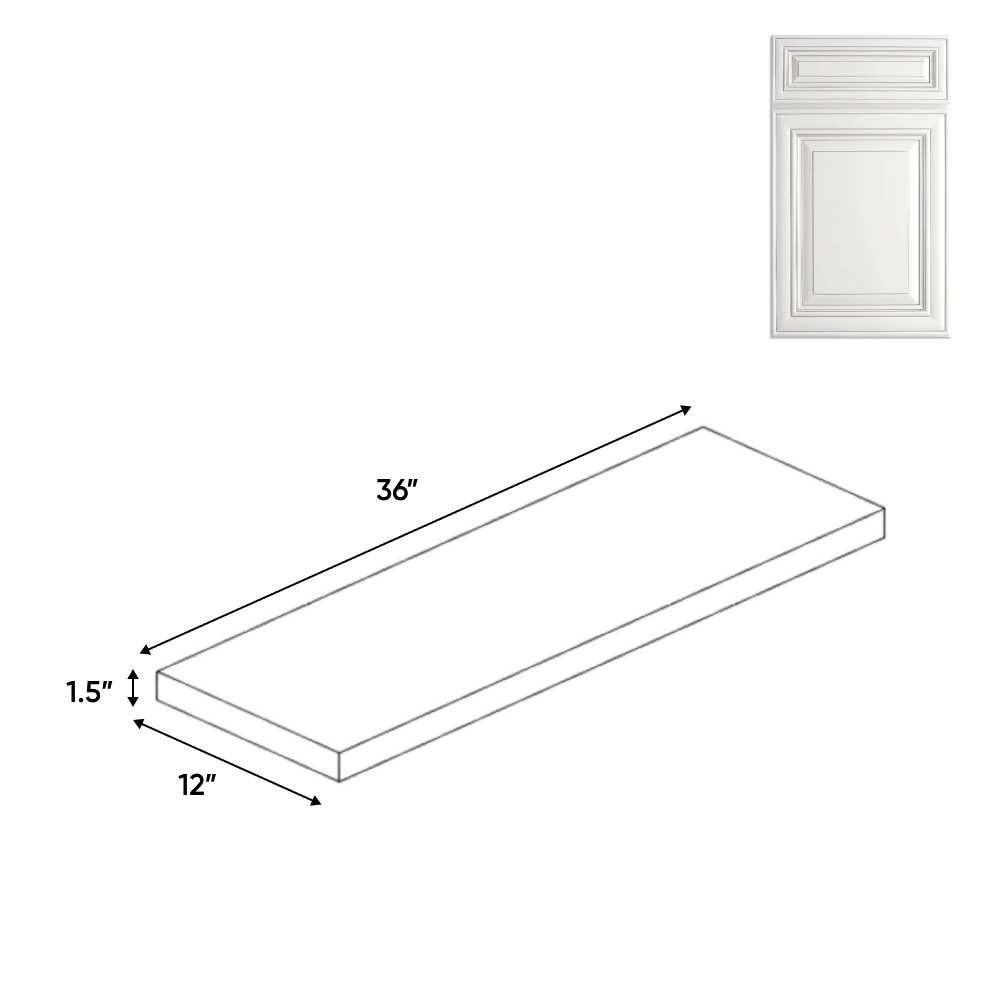 Arlington Oatmeal - 36 Inch Wall Shelf Accessories - 36" Width x 1.5" Height x 12" Depth