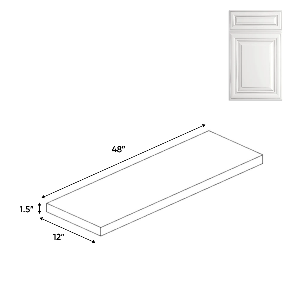 Arlington Oatmeal - 48 Inch Wall Shelf Accessories - 48" Width x 1.5" Height x 12" Depth