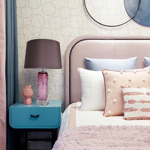 Jacinto Sculpted Translucent Glass Accent Table Lamp 27" - Rouge Pink/Chocolate Brown