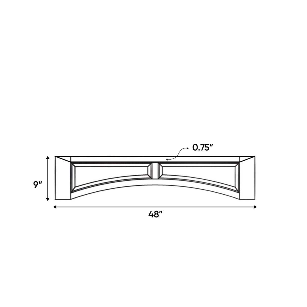 Liberty Shaker White - 48 Inch Valances Accessories - 48" Width x 9" Height x .75" Depth