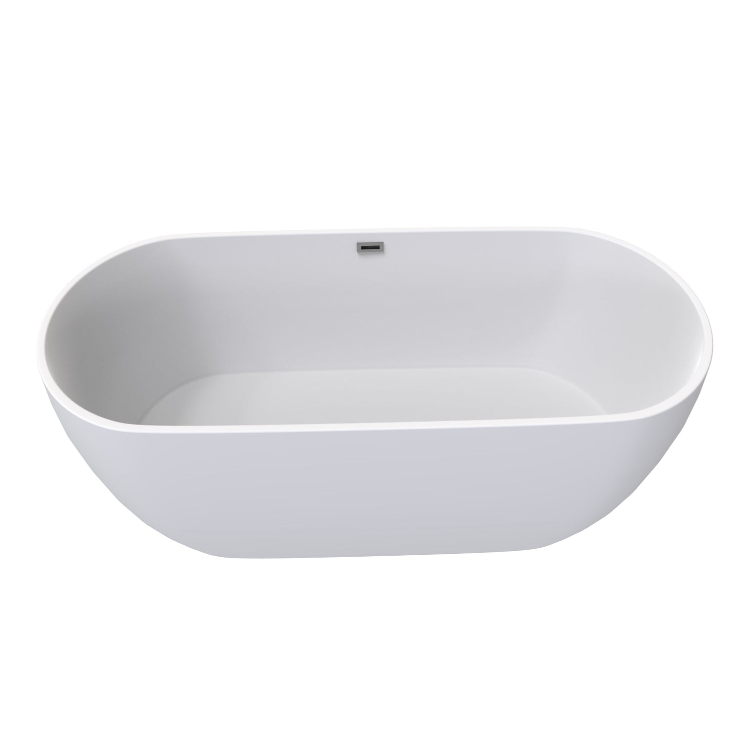 Flora 59 in. Classic Series Acrylic Freestanding Soaking Bathtub in Glossy White with Chrome-Plated Drain Cover & Pop Up-Overflow Hole