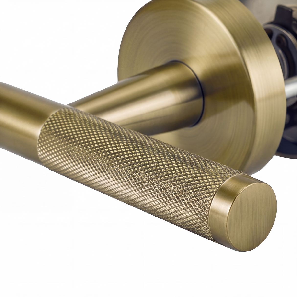 Ivanees Heavy Duty Passage Leverset in Brushed Antique Brass Finish with Concealed Screws