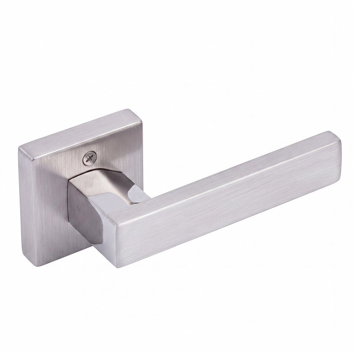 Ivanees Single Dummy Lever Handle in Satin Nickel Finish with Concealed Screws