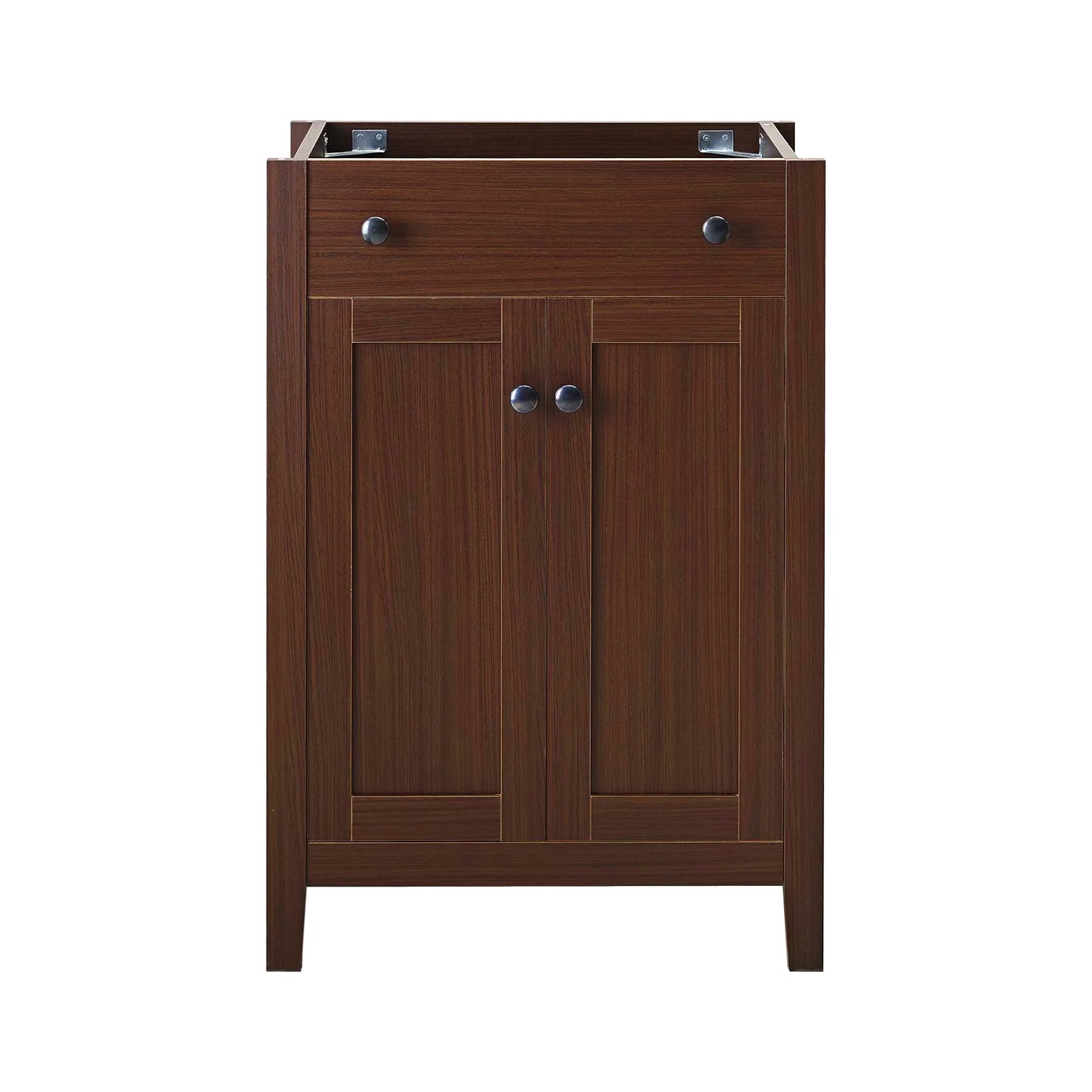 Nury 24 Inch Walnut Freestanding Bathroom Vanity Cabinet With Soft Closing Doors ( Sink Basin Not Included)