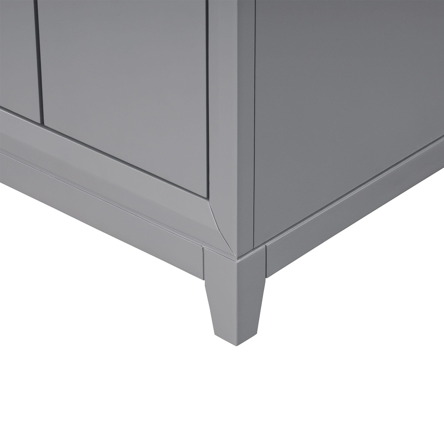 Gray 30" Luton Freestanding Solid Wood Bathroom Vanity With Crystal White Engineered Stone Sink Top & 4 In. Backsplash in Nature Wood Finish