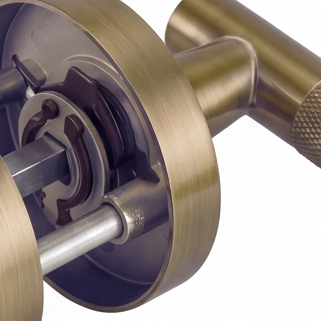 Ivanees Heavy Duty Passage Leverset in Brushed Antique Brass Finish with Concealed Screws