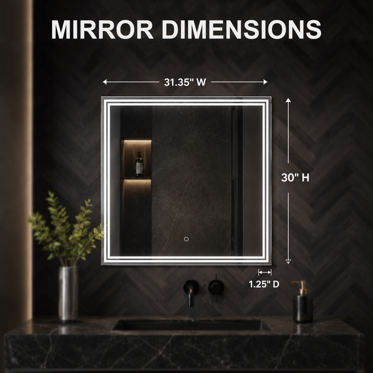 Luna 32'' Polished Edge Back-lit LED Bathroom Vanity Mirror