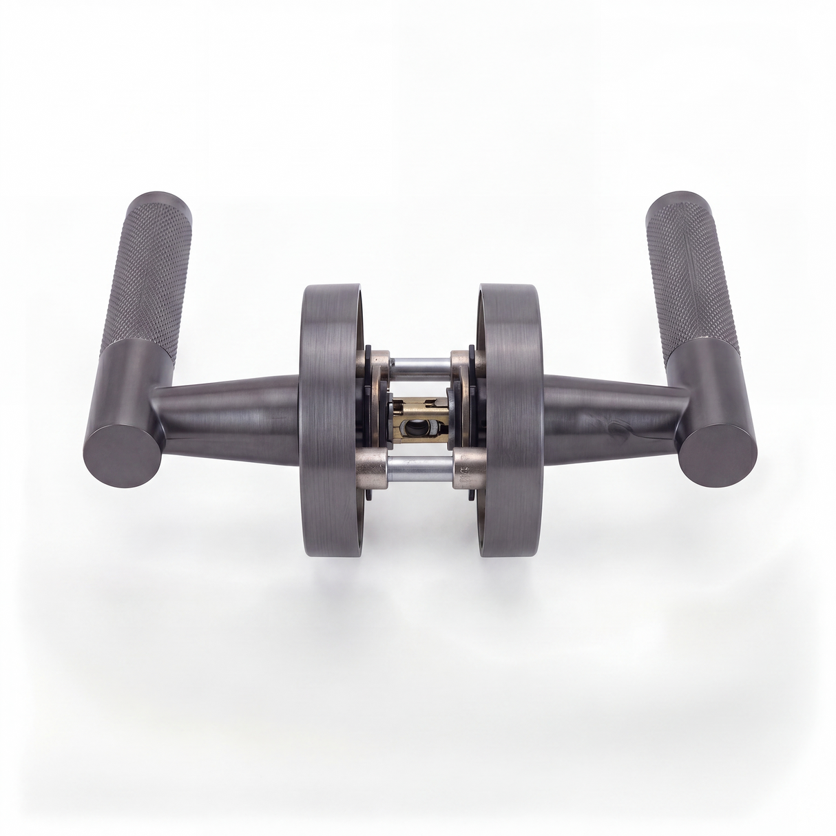 Ivanees Heavy Duty Passage Leverset in Brushed Gun Metal Finish with Concealed Screws