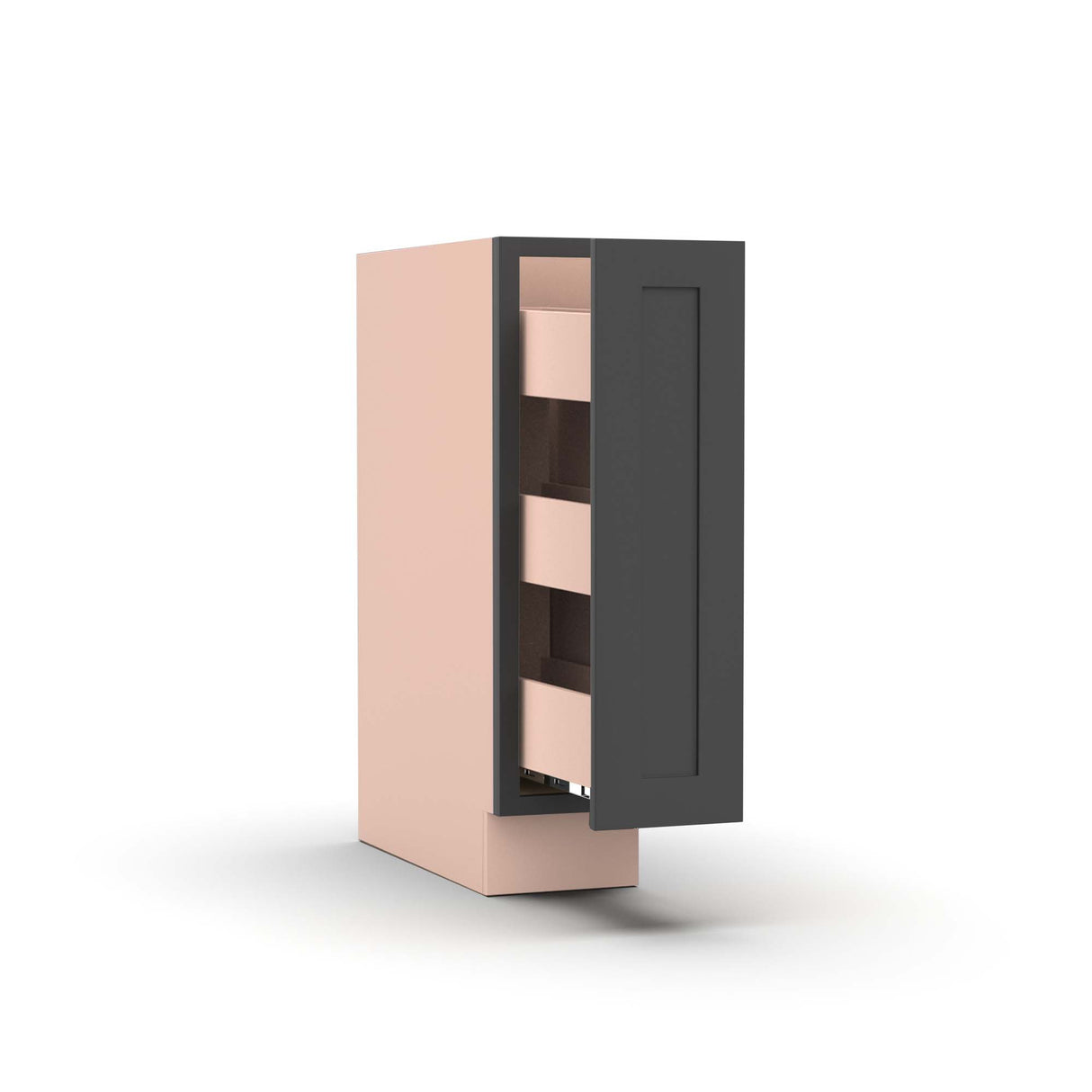 Liberty Shaker Grey - 9 Inch Spice Rack Base Cabinet - 09" Width x 34.5" Height x 24" Depth