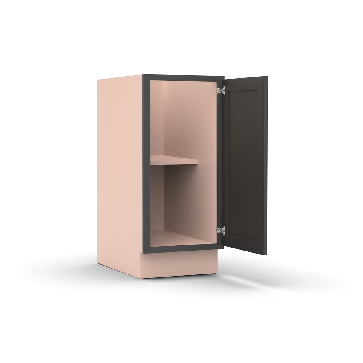 Liberty Shaker Grey - 15 Inch Full Height Single Door Base Cabinet - 15" Width x 34.5" Height x 24" Depth