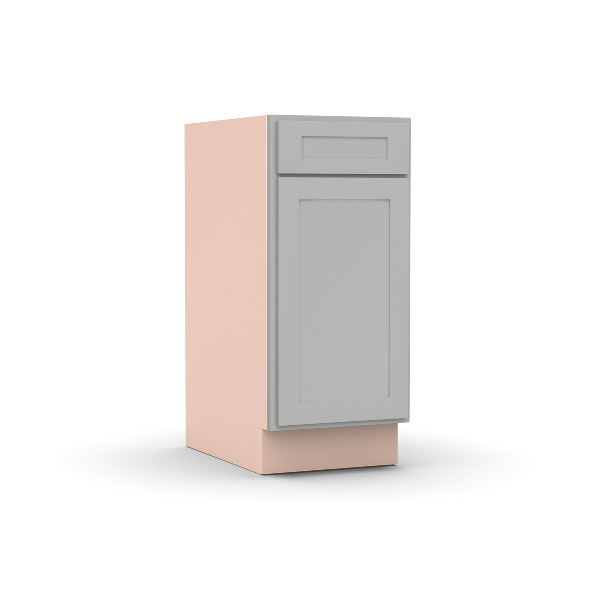 Liberty Shaker Ashen - 15 Inch Single Door Base Cabinet - 15" Width x 34.5" Height x 24" Depth