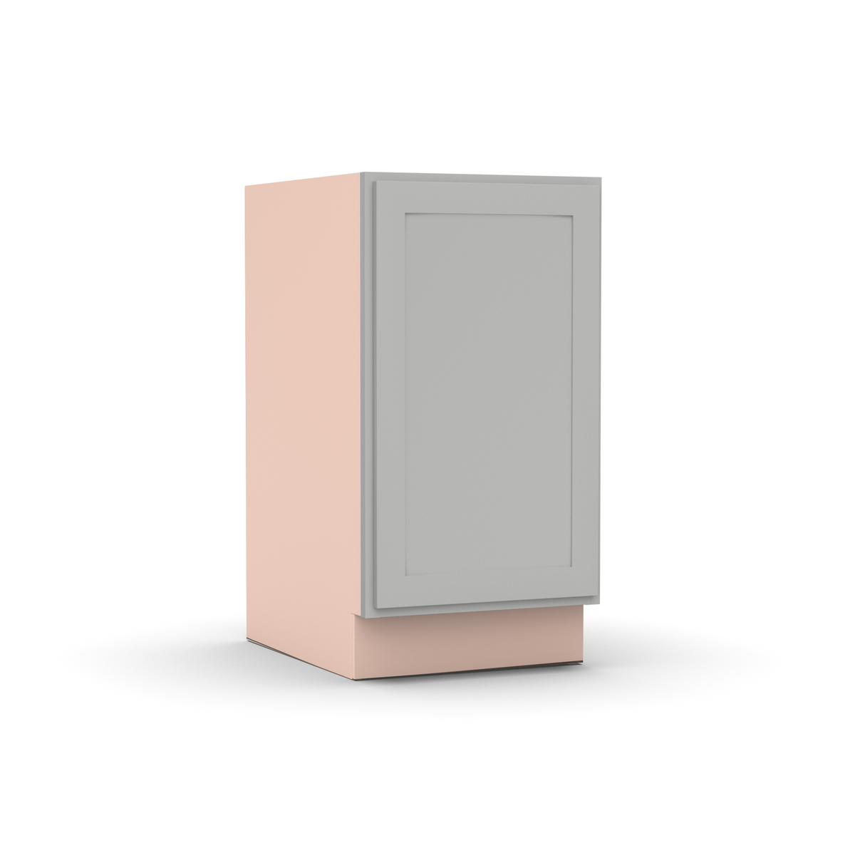 Liberty Shaker Ashen - 18 Inch Full Height Single Door Base Cabinet - 18" Width x 34.5" Height x 24" Depth