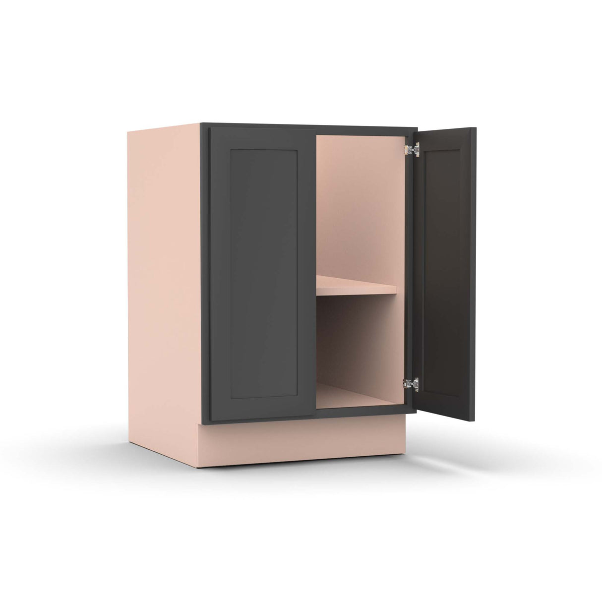 Liberty Shaker Grey - 24 Inch Full Height Double Door Base Cabinet - 24" Width x 34.5" Height x 24" Depth