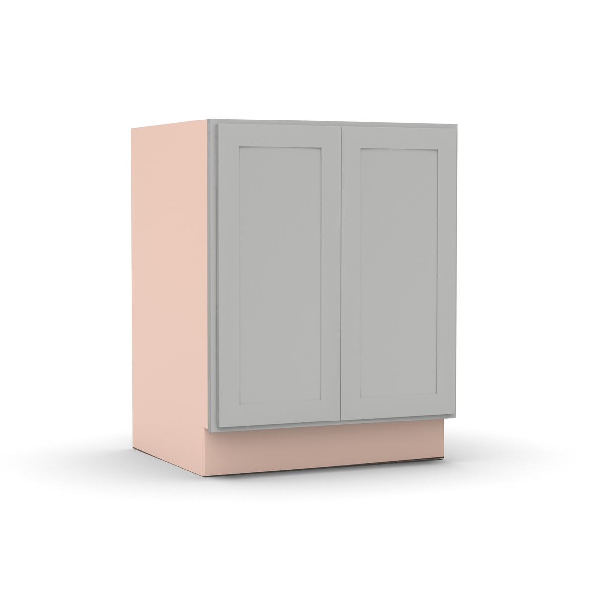 Liberty Shaker Ashen - 27 Inch Full Height Double Door Base Cabinet - 27" Width x 34.5" Height x 24" Depth
