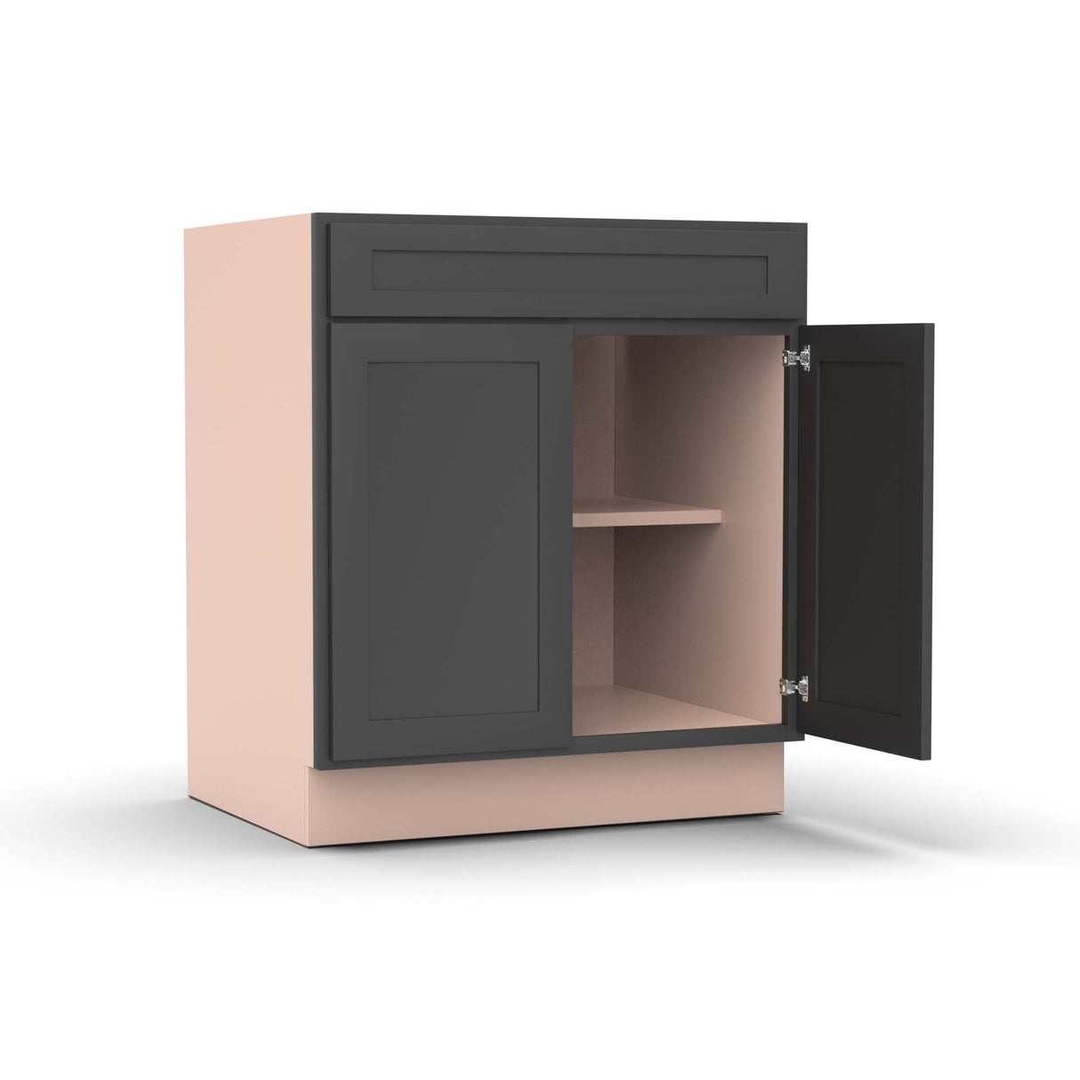 Liberty Shaker Grey - 30 Inch Double Door Base Cabinet - 30" Width x 34.5" Height x 24" Depth