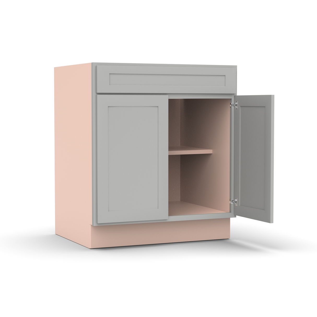 Liberty Shaker Ashen - 30 Inch Double Door Base Cabinet - 30" Width x 34.5" Height x 24" Depth