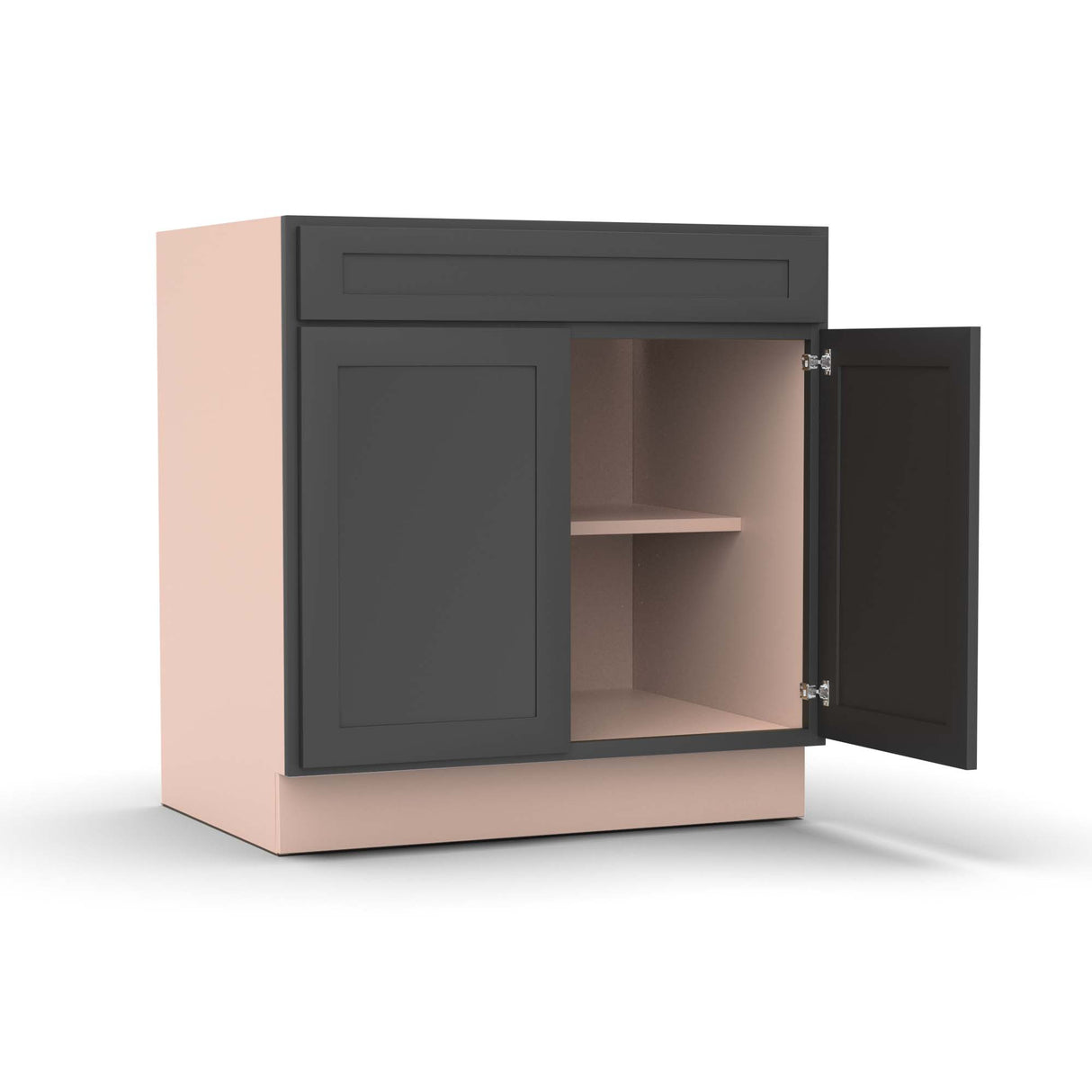 Liberty Shaker Grey - 33 Inch Double Door Base Cabinet - 33" Width x 34.5" Height x 24" Depth