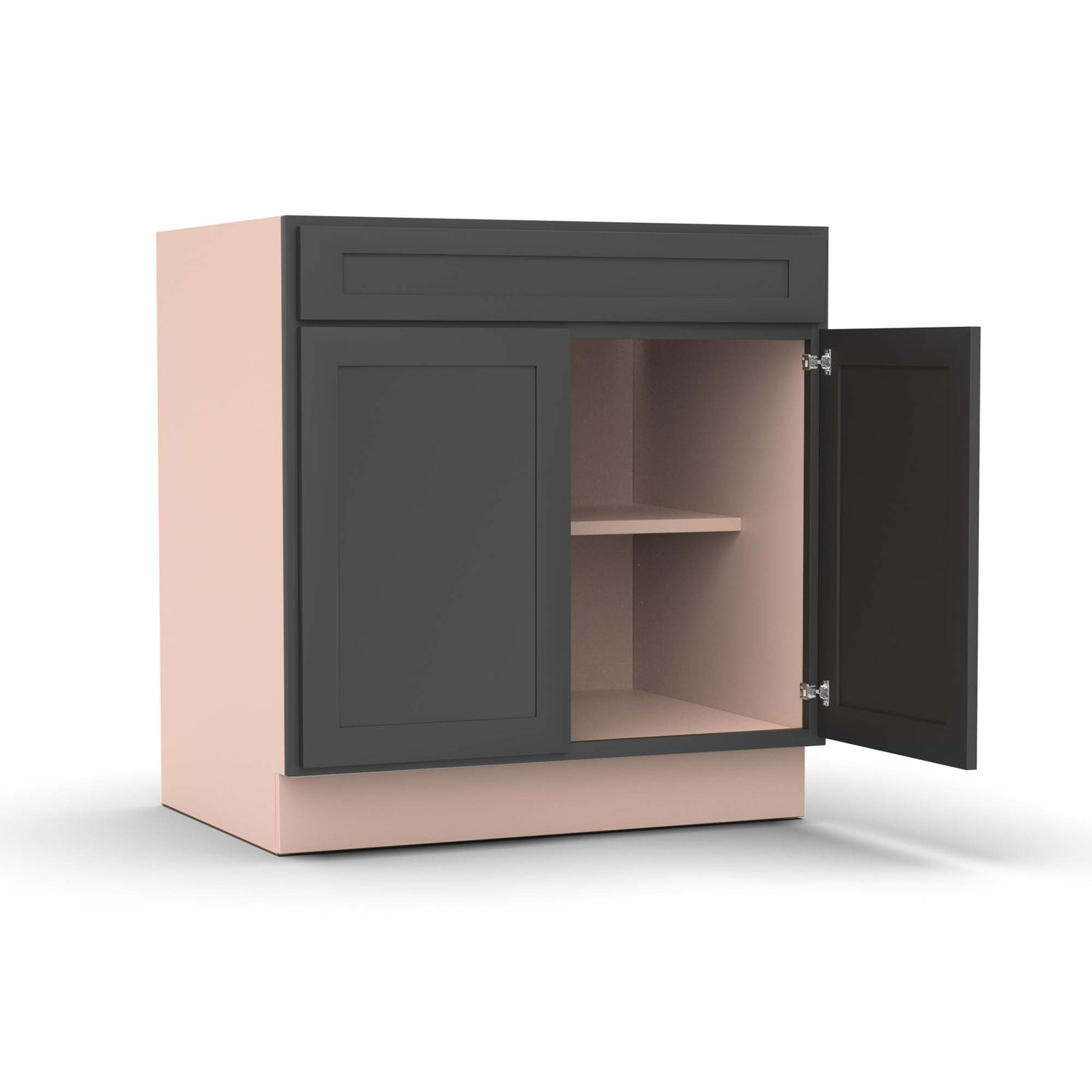 Liberty Shaker Grey - 33 Inch Double Door Base Cabinet - 33" Width x 34.5" Height x 24" Depth