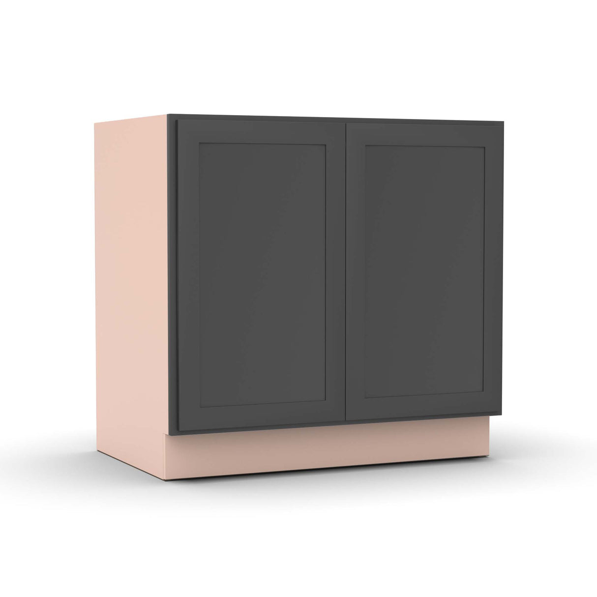 Liberty Shaker Grey - 33 Inch Full Height Double Door Base Cabinet - 33" Width x 34.5" Height x 24" Depth