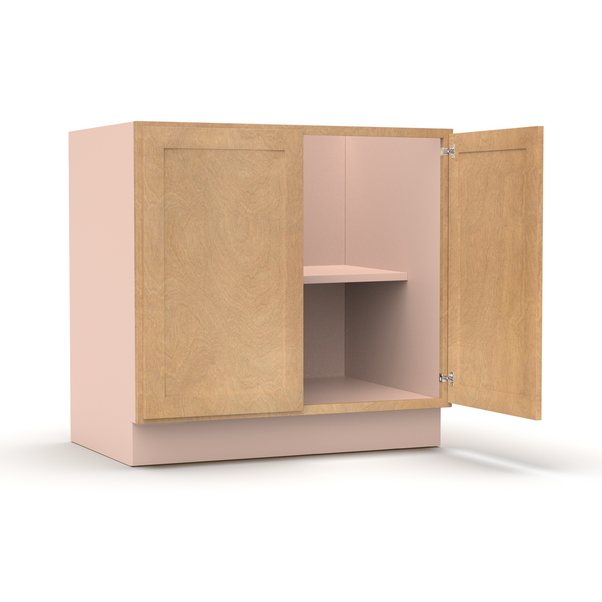 Liberty Shaker Karamel - 33 Inch Full Height Double Door Base Cabinet - 33" Width x 34.5" Height x 24" Depth