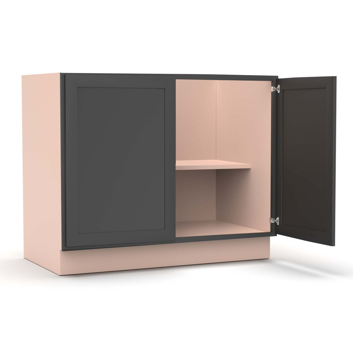 Liberty Shaker Grey - 42 Inch Full Height Double Door Base Cabinet - 42" Width x 34.5" Height x 24" Depth