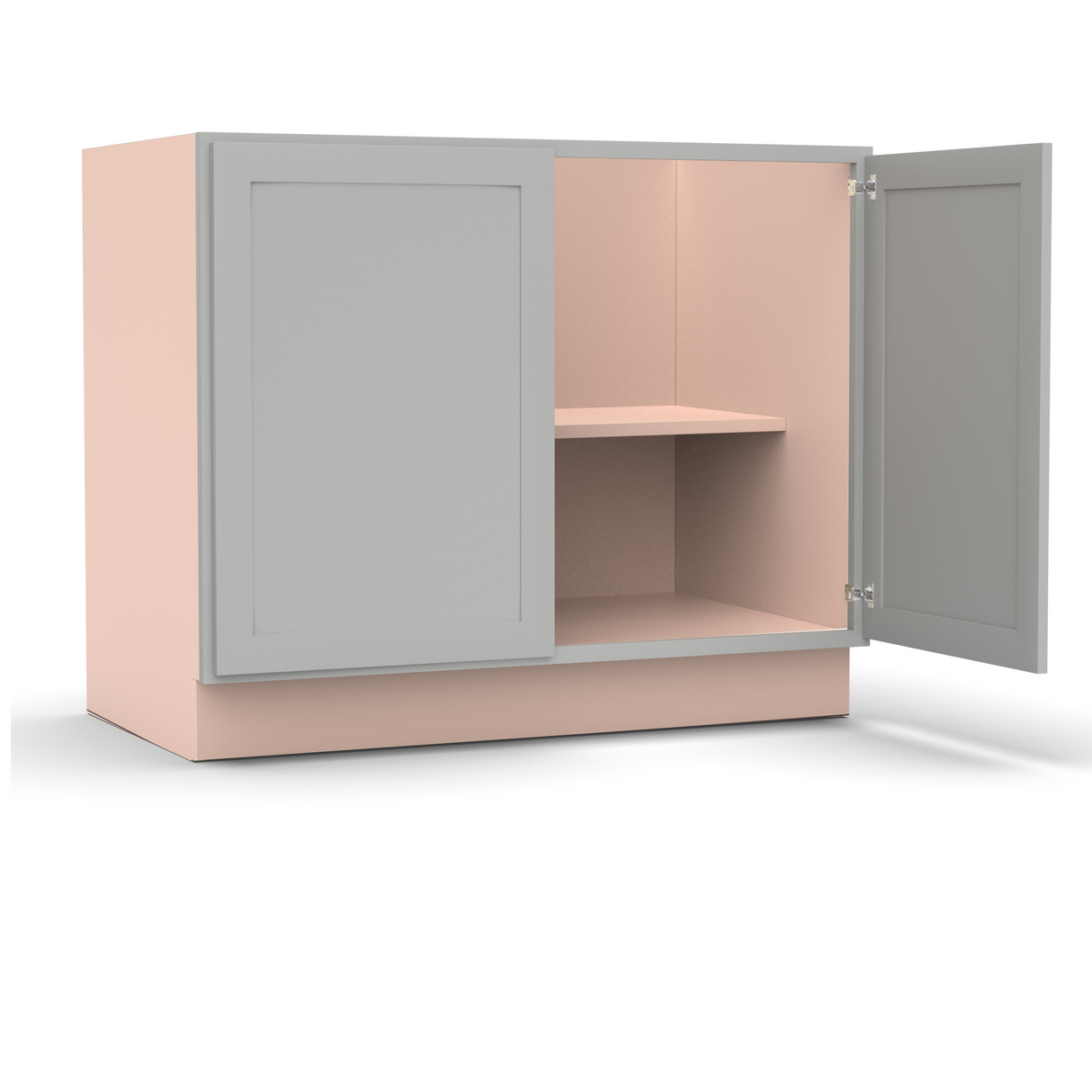 Liberty Shaker Ashen - 42 Inch Full Height Double Door Base Cabinet - 42" Width x 34.5" Height x 24" Depth