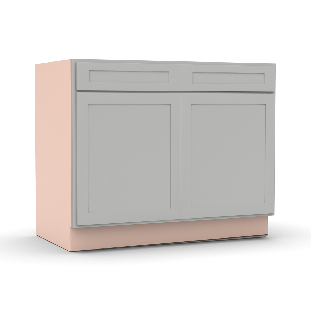 Liberty Shaker Ashen - 42 Inch Double Door Base Cabinet - 42" Width x 34.5" Height x 24" Depth