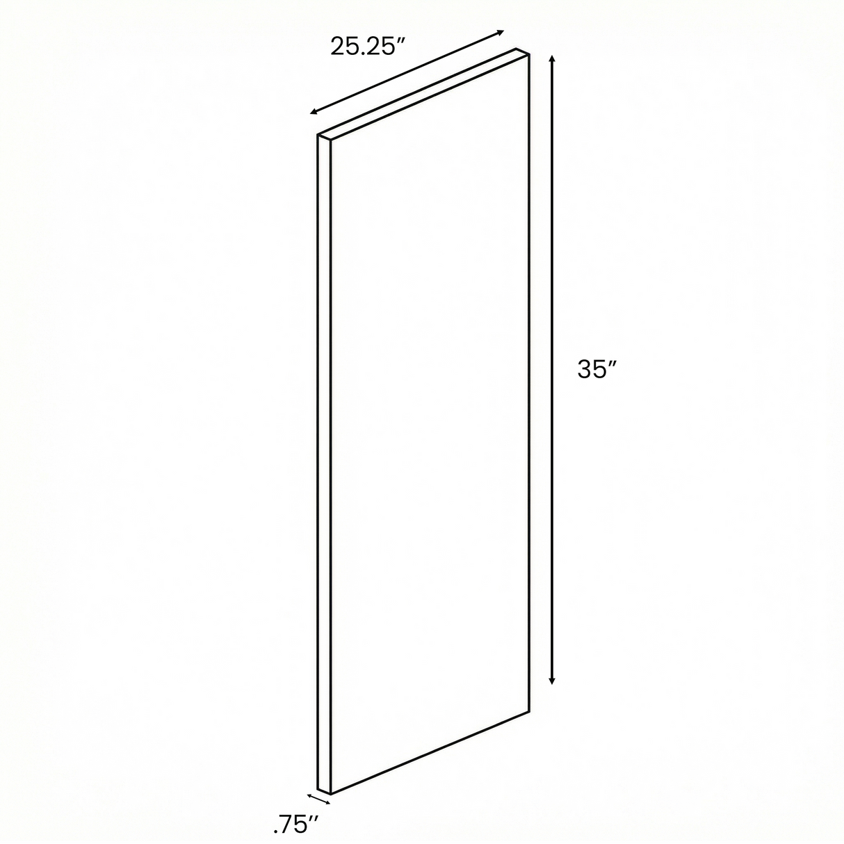 RTA - Gris Plomo Matte - Base Decorative Door - 25"W x 30"H x 0.75"D - Frameless Cabinet