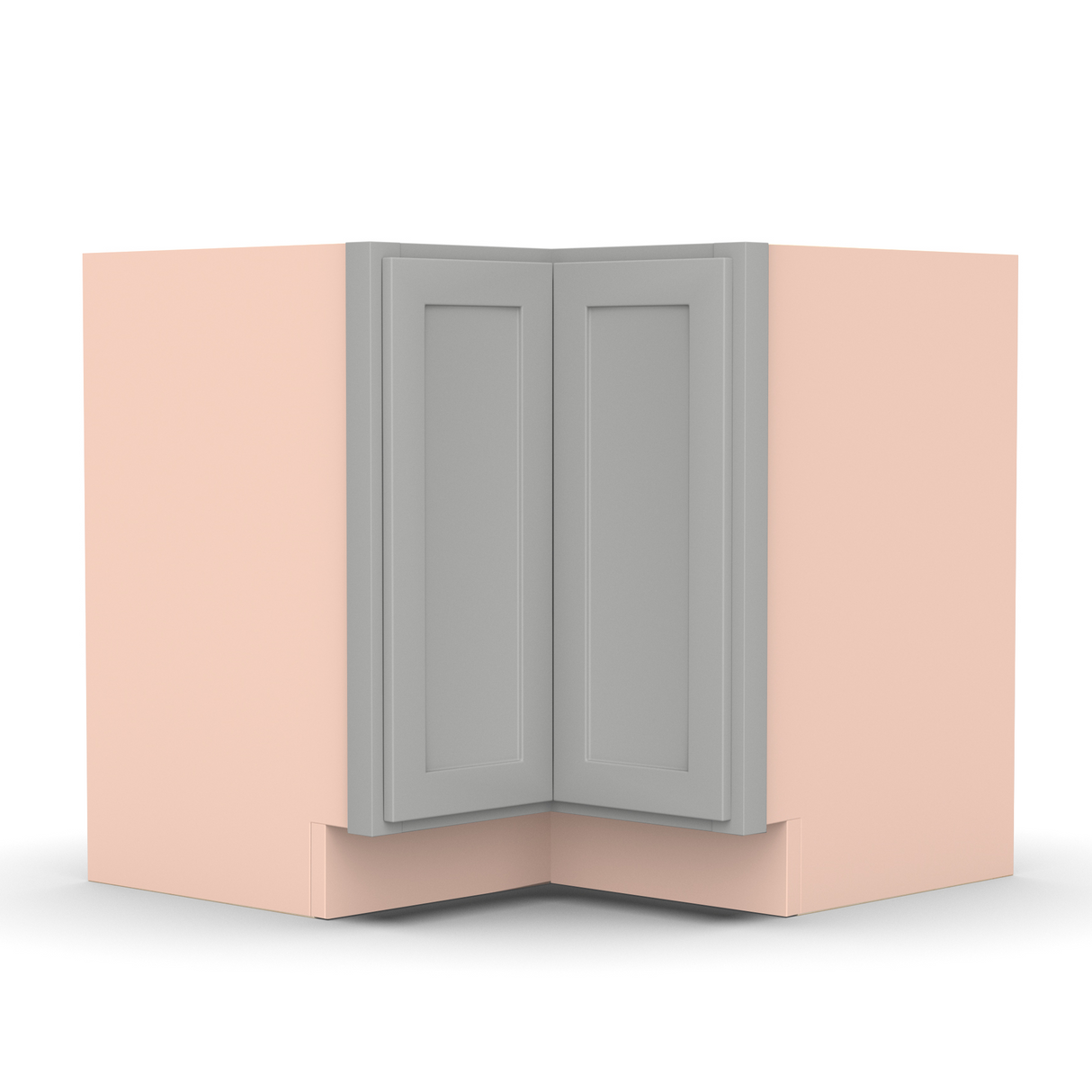 Liberty Shaker Ashen - 36 Inch Square Corner Base Cabinet - 36" Width x 34.5" Height x 24" Depth