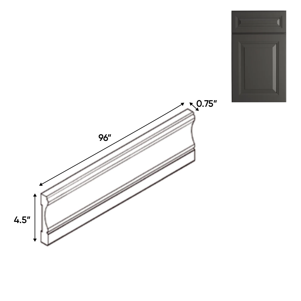 Belmont Grey - 0.75 Inch Base Molding Accessories - .75" Width x 4.5" Height x 96" Depth