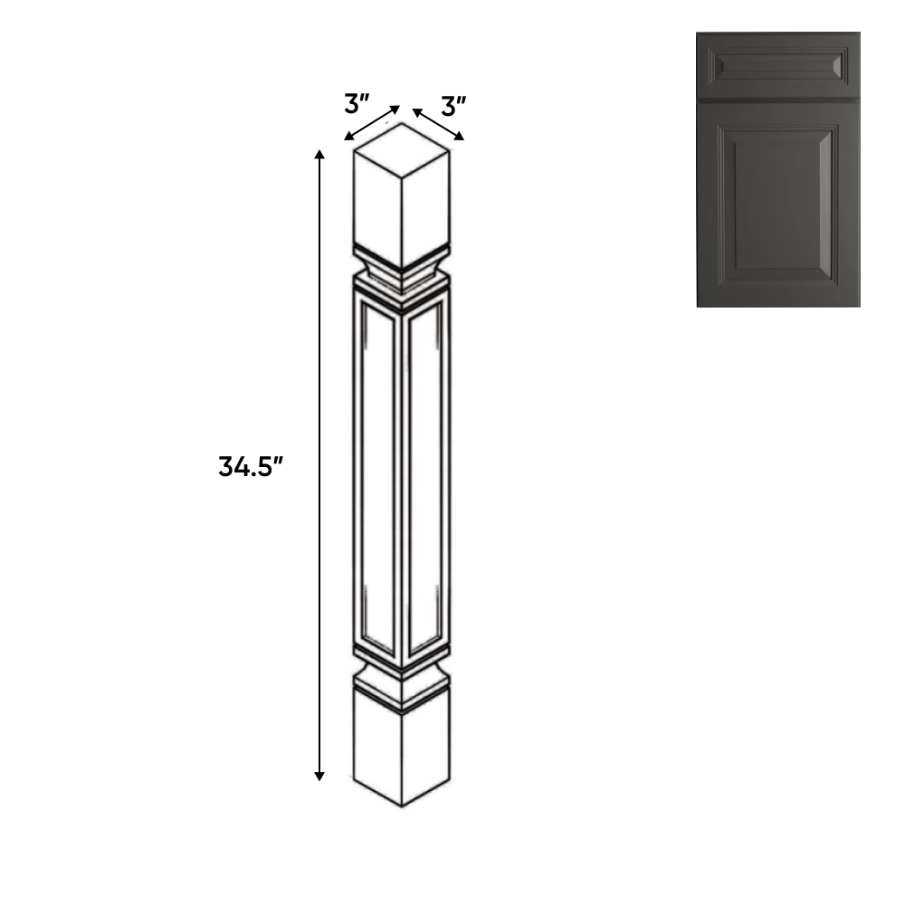 Belmont Grey - 3 Inch Structural Accessories - 3" Width x 34.5" Height x 3" Depth