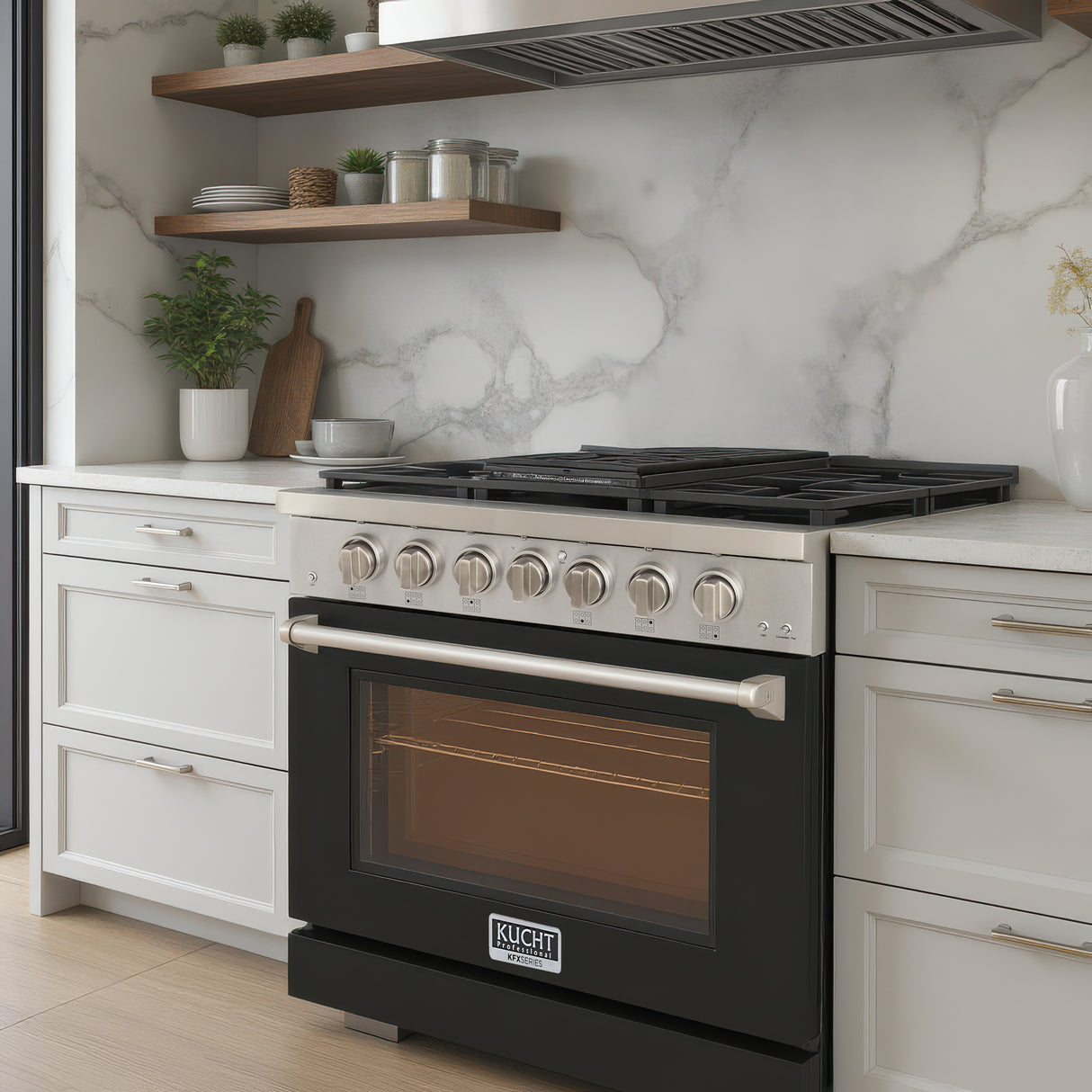 KUCHT Professional 36 in. 5.2 cu. ft. Natural Gas Range and Convection Oven with True Simmer Burners