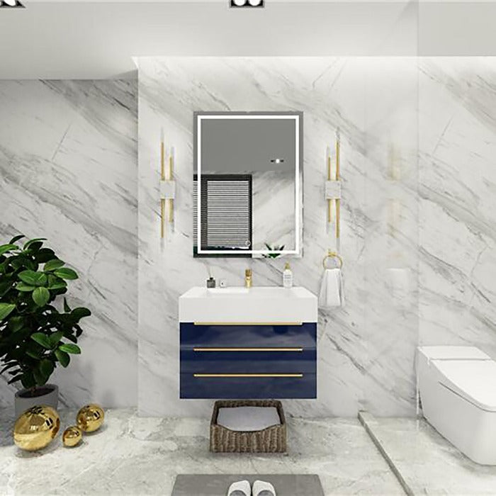 Blossom 30 In. Floating Single Sink Bathroom Vanity With Acrylic Sink Top & Aluminum Alloy Frame