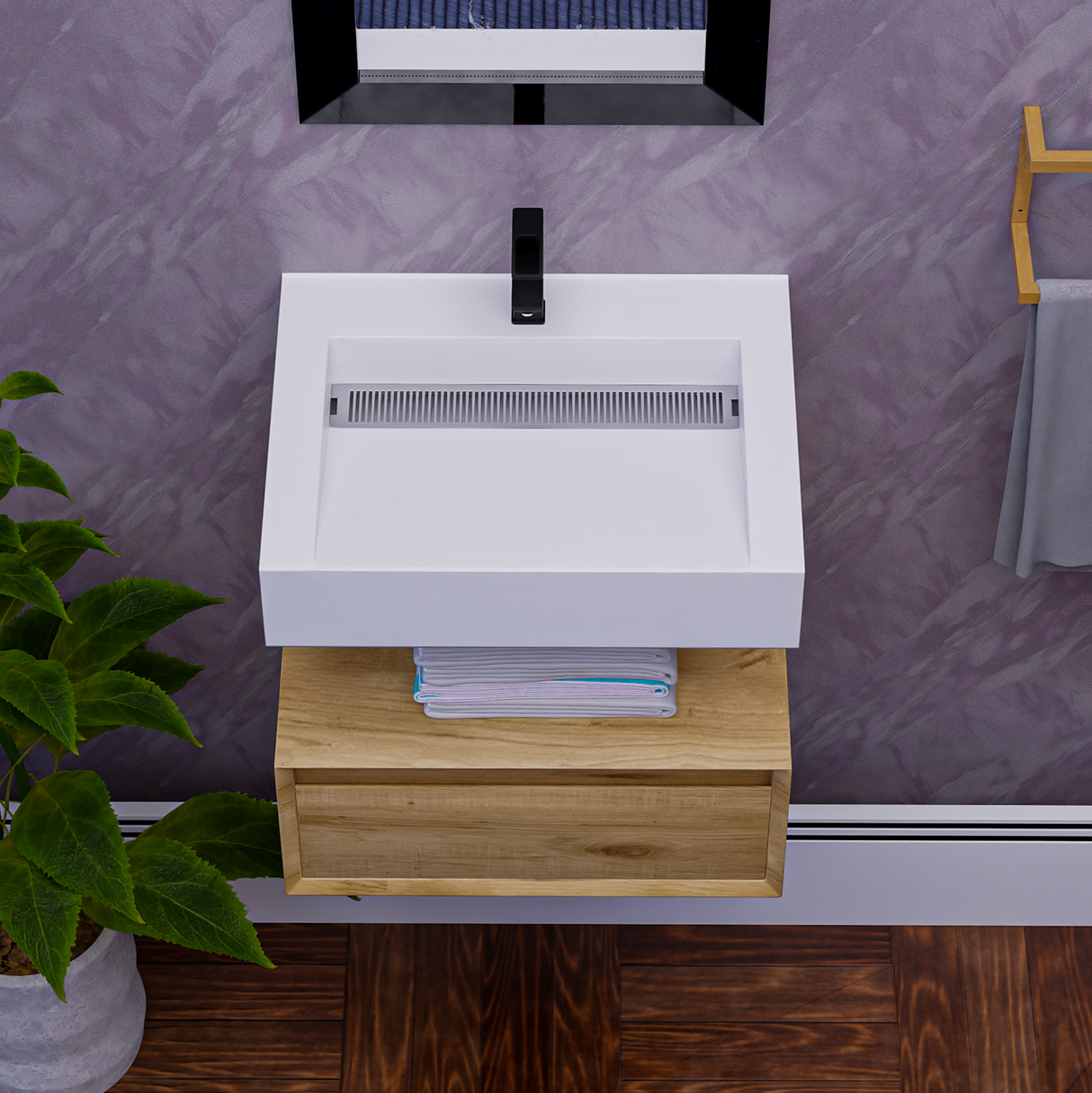 Alysa 24" Floating Bathroom Vanity Set with FLX16 Acrylic Sink