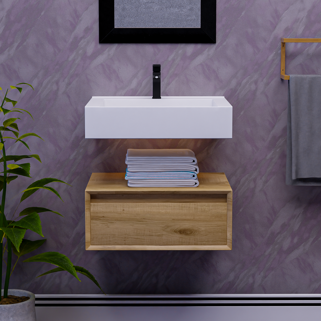 Alysa 24" Floating Bathroom Vanity Set with FLX16 Acrylic Sink