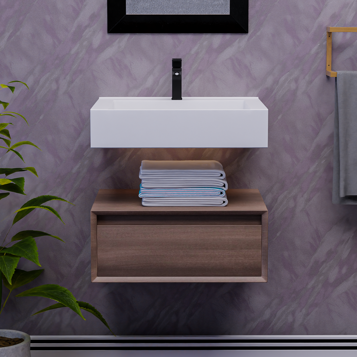 Alysa 24" Floating Bathroom Vanity Set with FLX16 Acrylic Sink