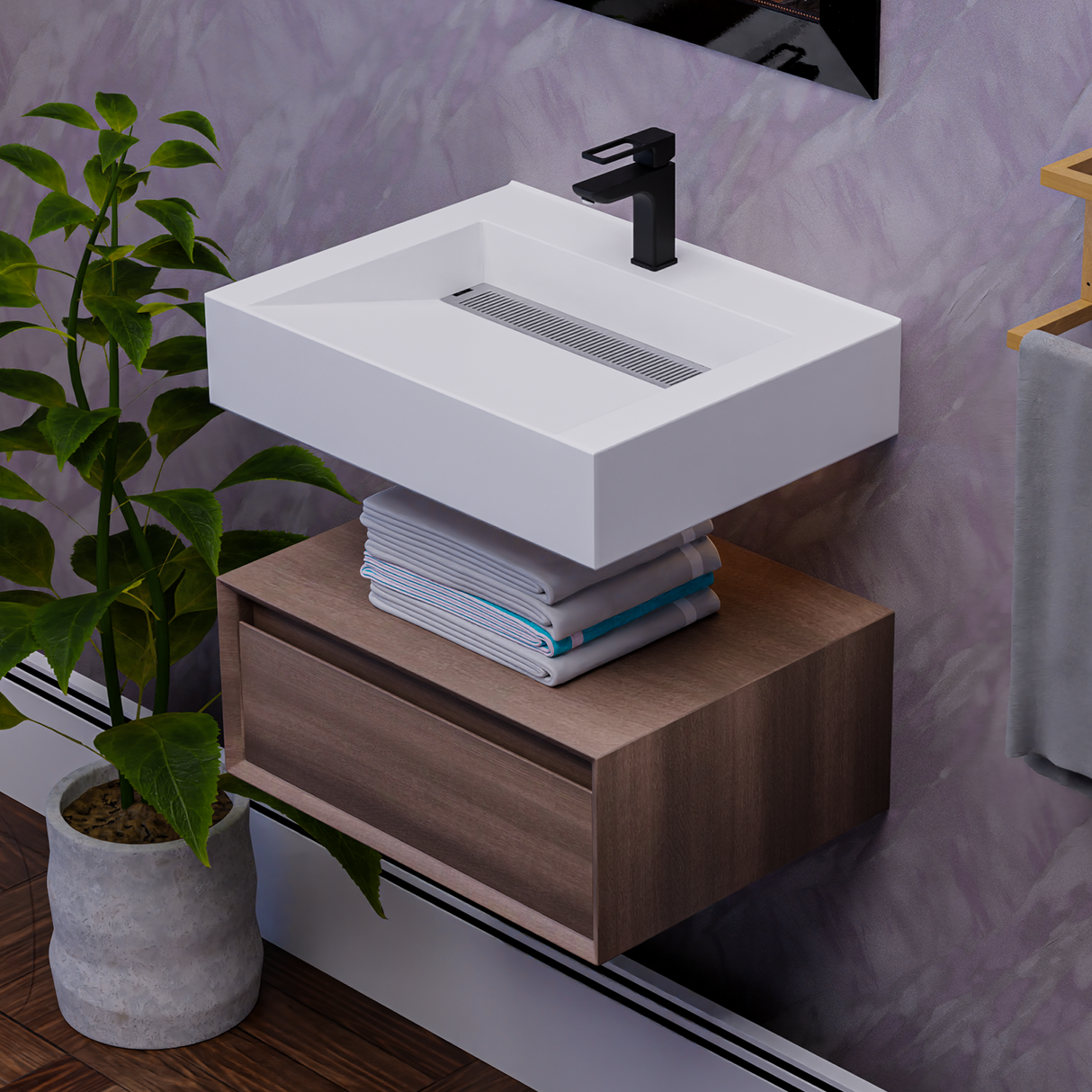 Alysa 24" Floating Bathroom Vanity Set with FLX16 Acrylic Sink