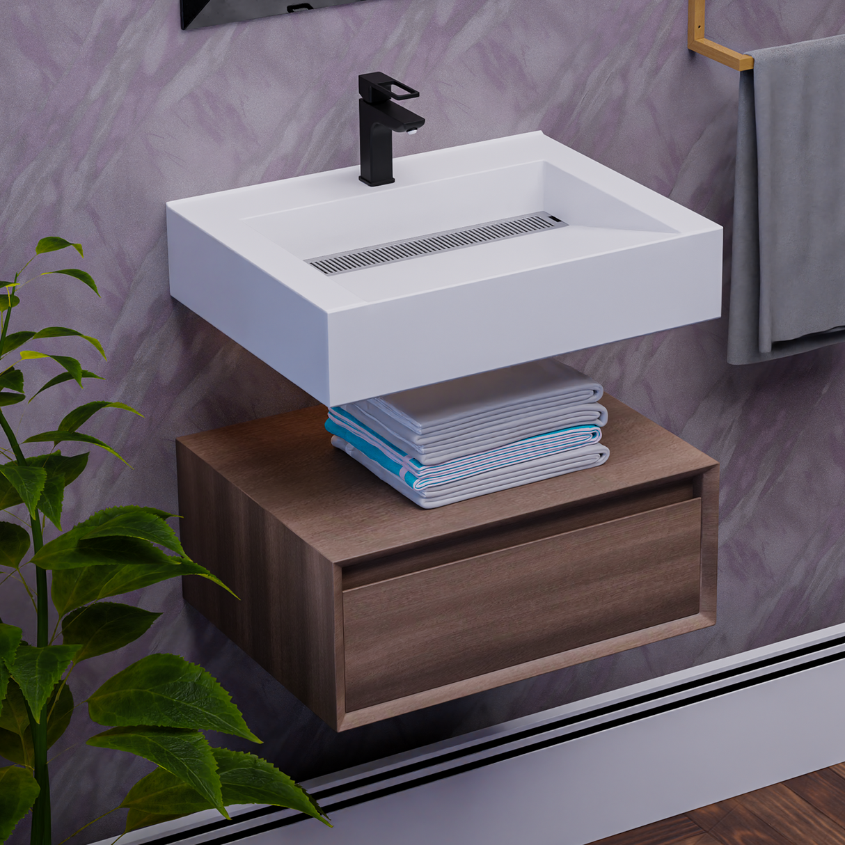 Alysa 24" Floating Bathroom Vanity Set with FLX16 Acrylic Sink