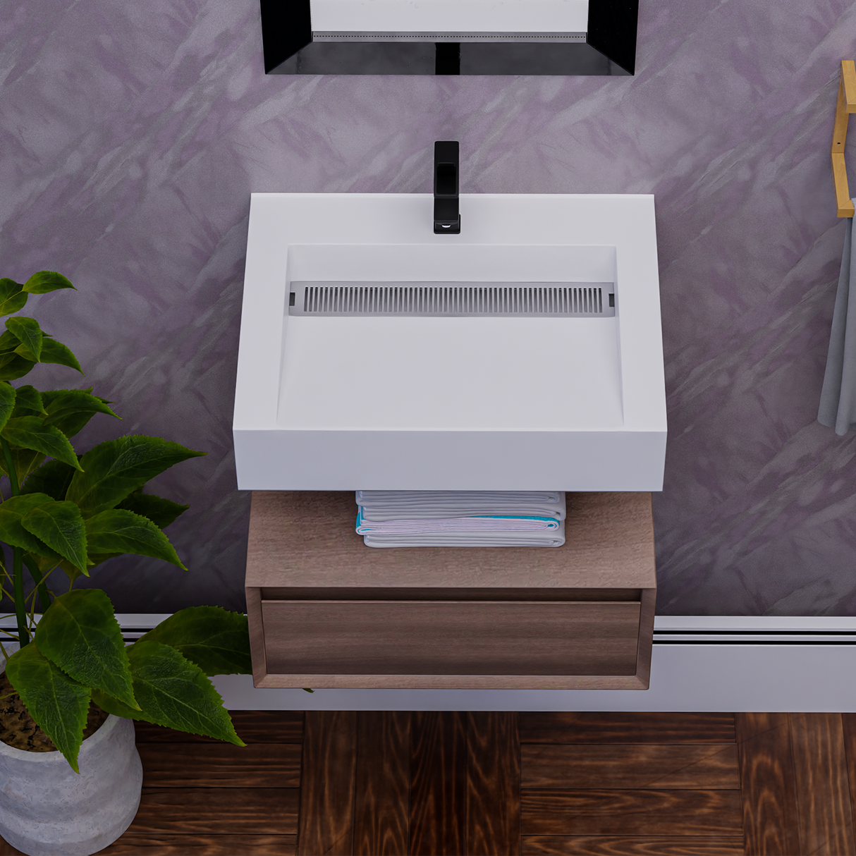 Alysa 24" Floating Bathroom Vanity Set with FLX16 Acrylic Sink