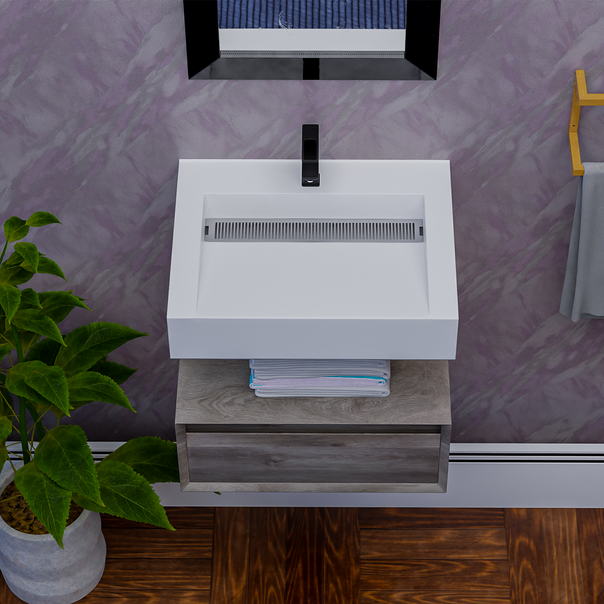 Alysa 24" Floating Bathroom Vanity Set with FLX16 Acrylic Sink