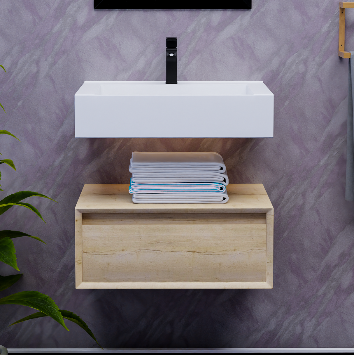 Alysa 24" Floating Bathroom Vanity Set with FLX16 Acrylic Sink