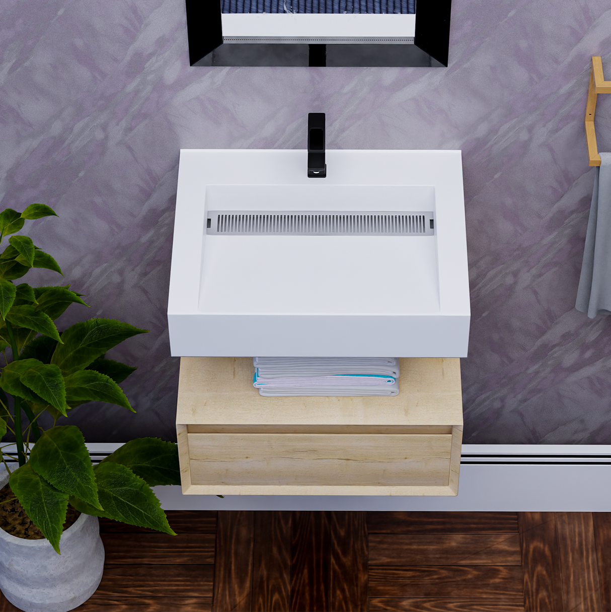 Alysa 24" Floating Bathroom Vanity Set with FLX16 Acrylic Sink