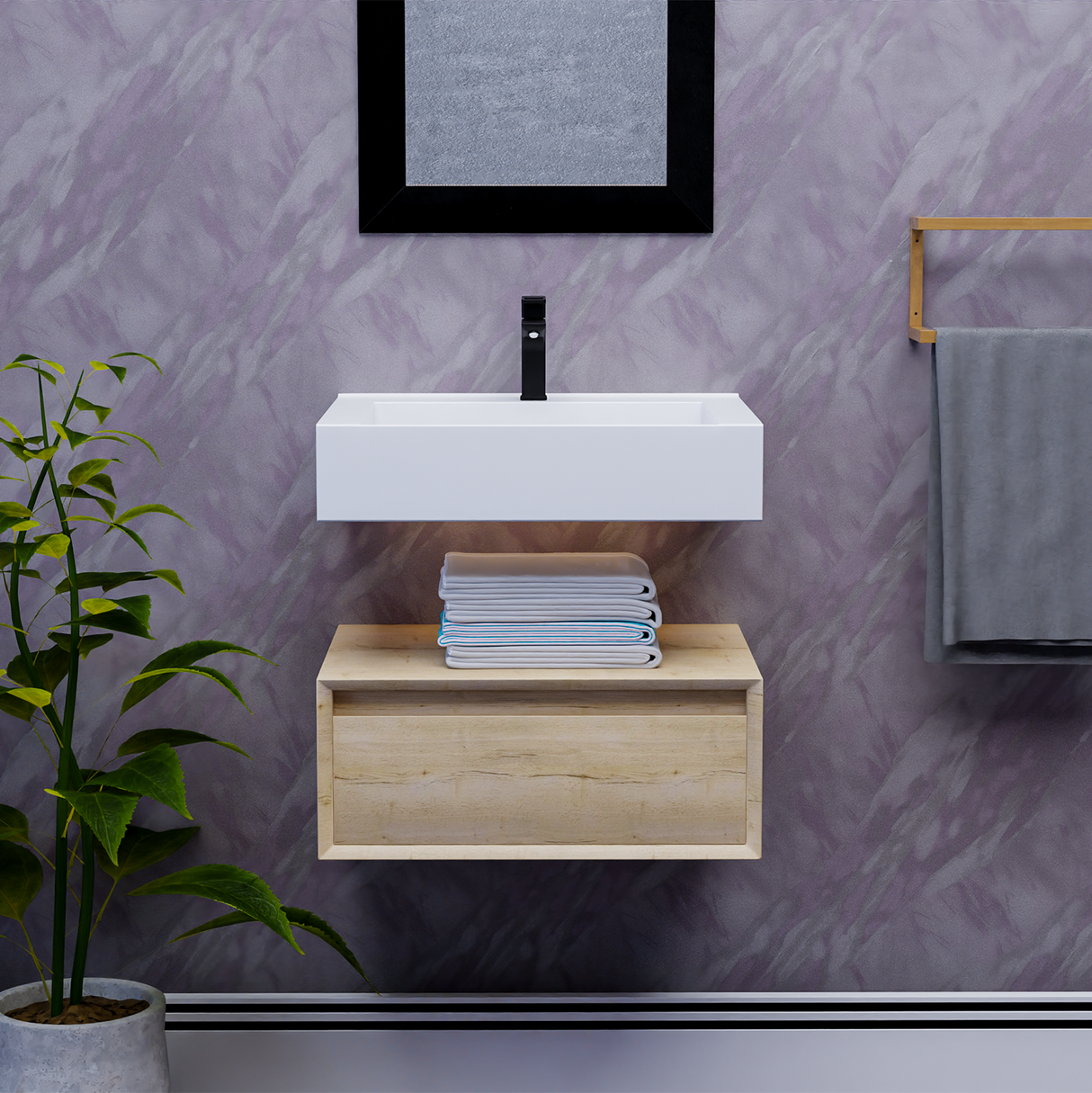 Alysa 24" Floating Bathroom Vanity Set with FLX16 Acrylic Sink