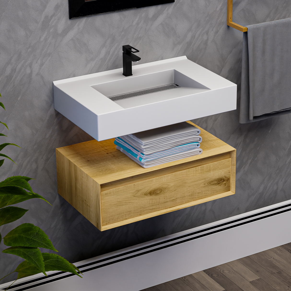 Alysa 30" Floating Bathroom Vanity Set with FLX16 Acrylic Sink