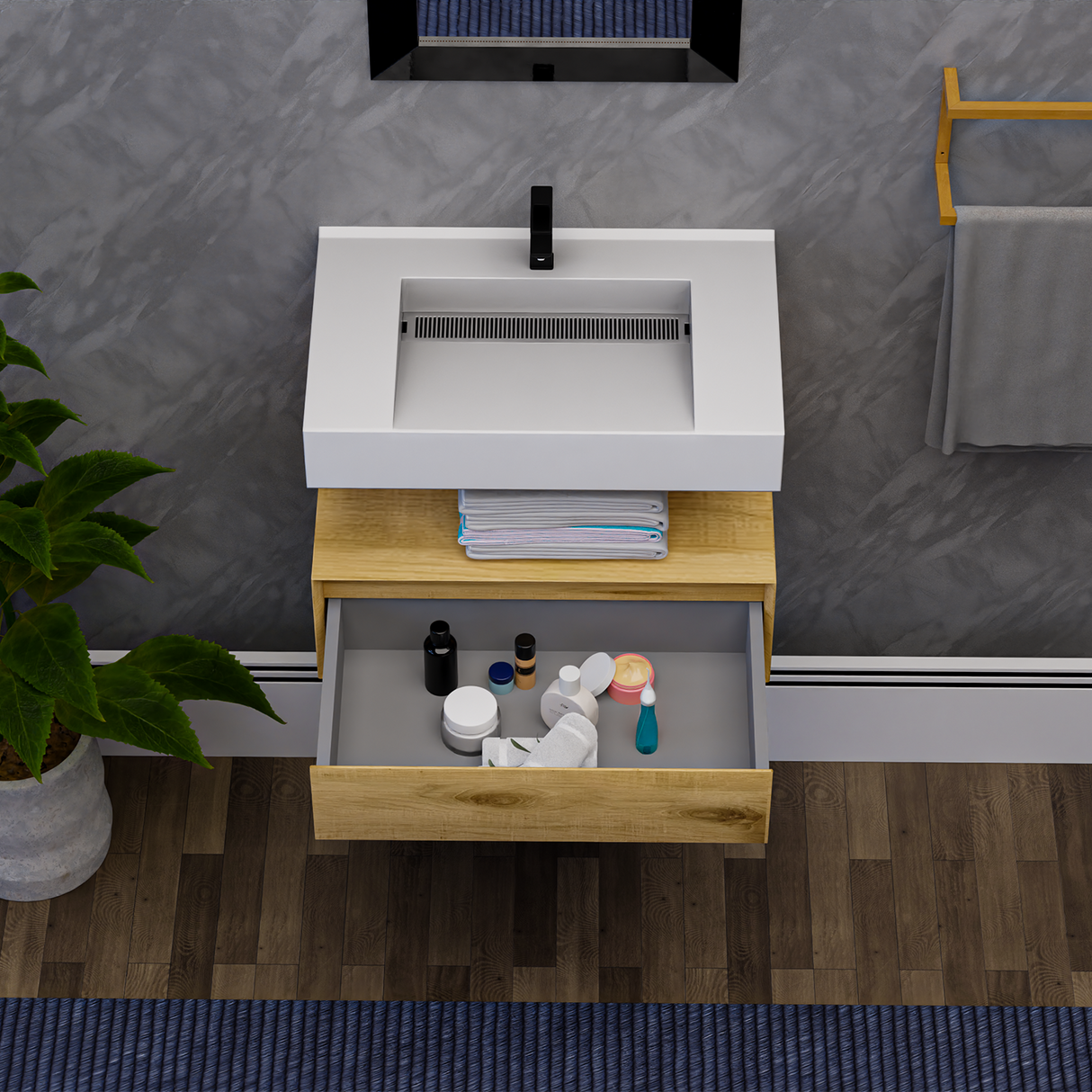 Alysa 30" Floating Bathroom Vanity Set with FLX16 Acrylic Sink