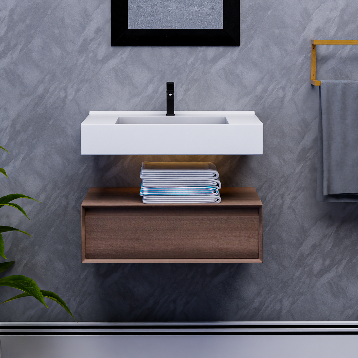 Alysa 30" Floating Bathroom Vanity Set with FLX16 Acrylic Sink