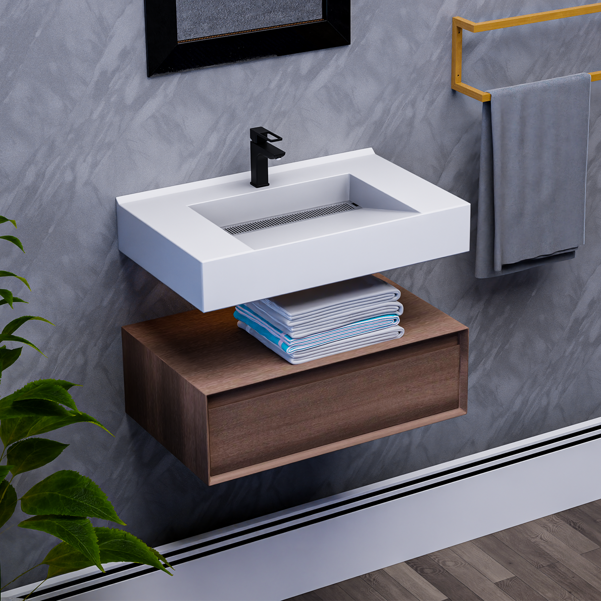 Alysa 30" Floating Bathroom Vanity Set with FLX16 Acrylic Sink