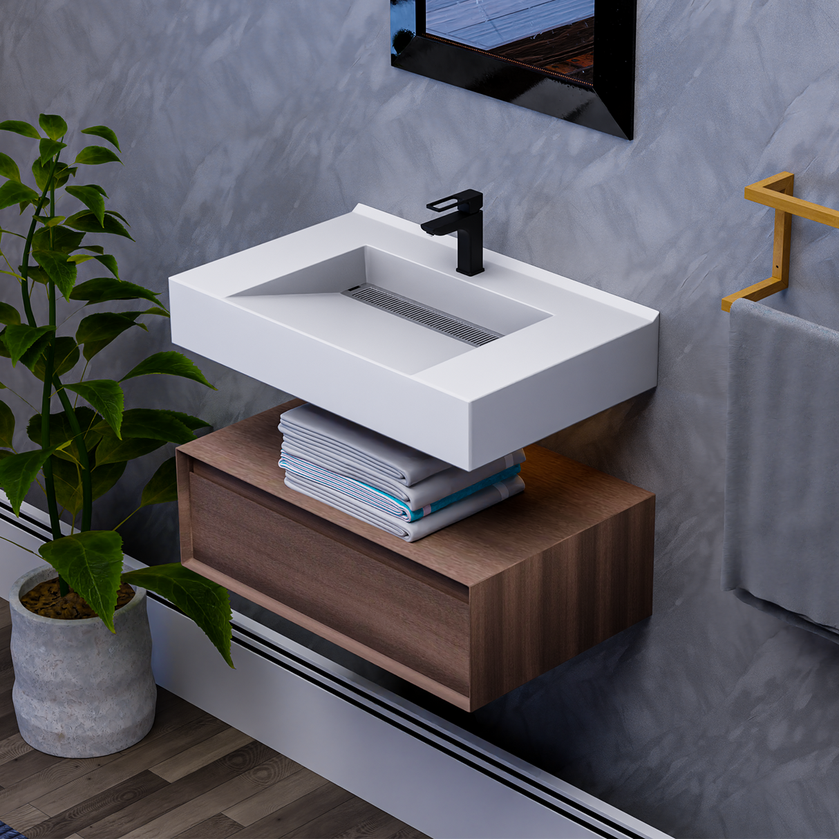 Alysa 30" Floating Bathroom Vanity Set with FLX16 Acrylic Sink