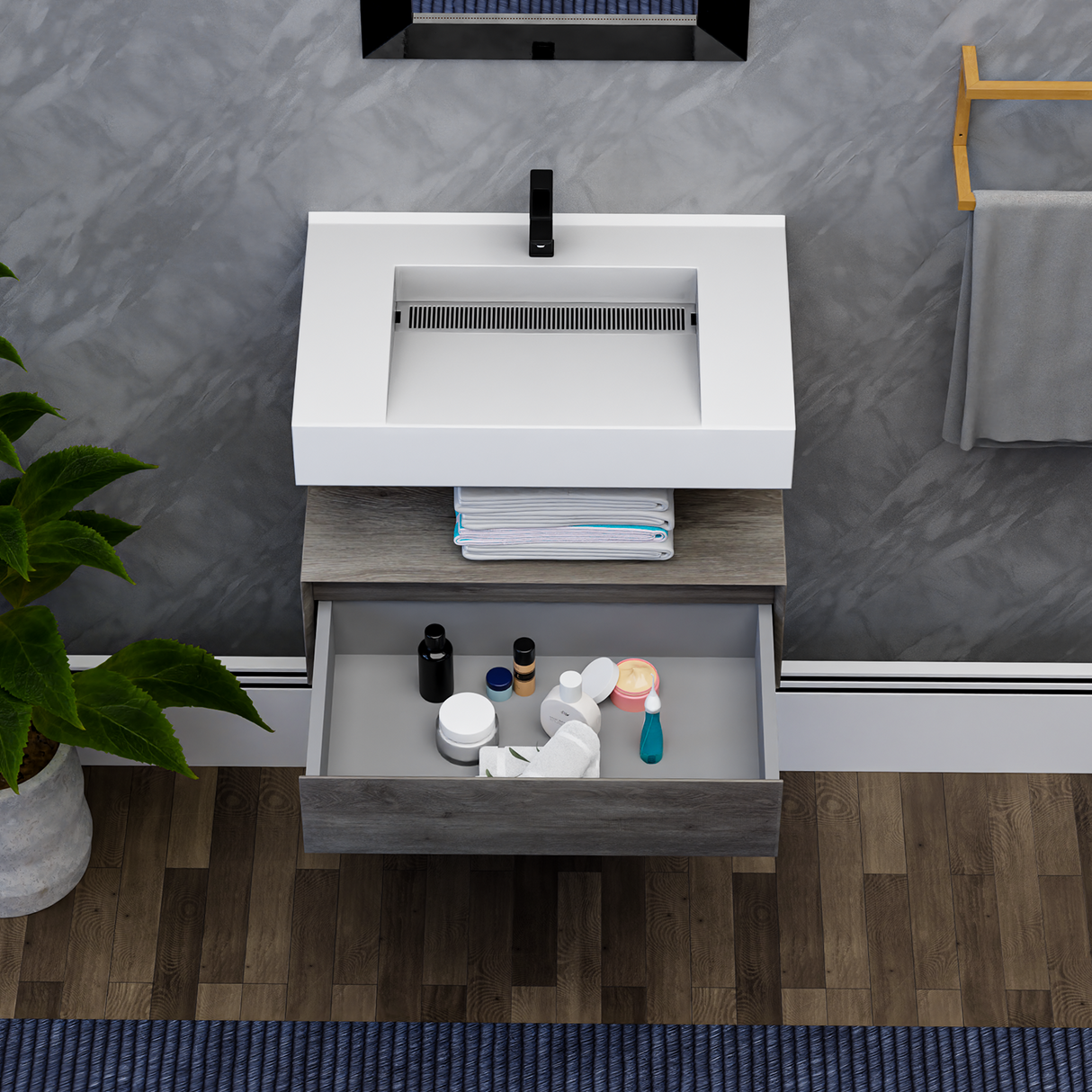 Alysa 30" Floating Bathroom Vanity Set with FLX16 Acrylic Sink