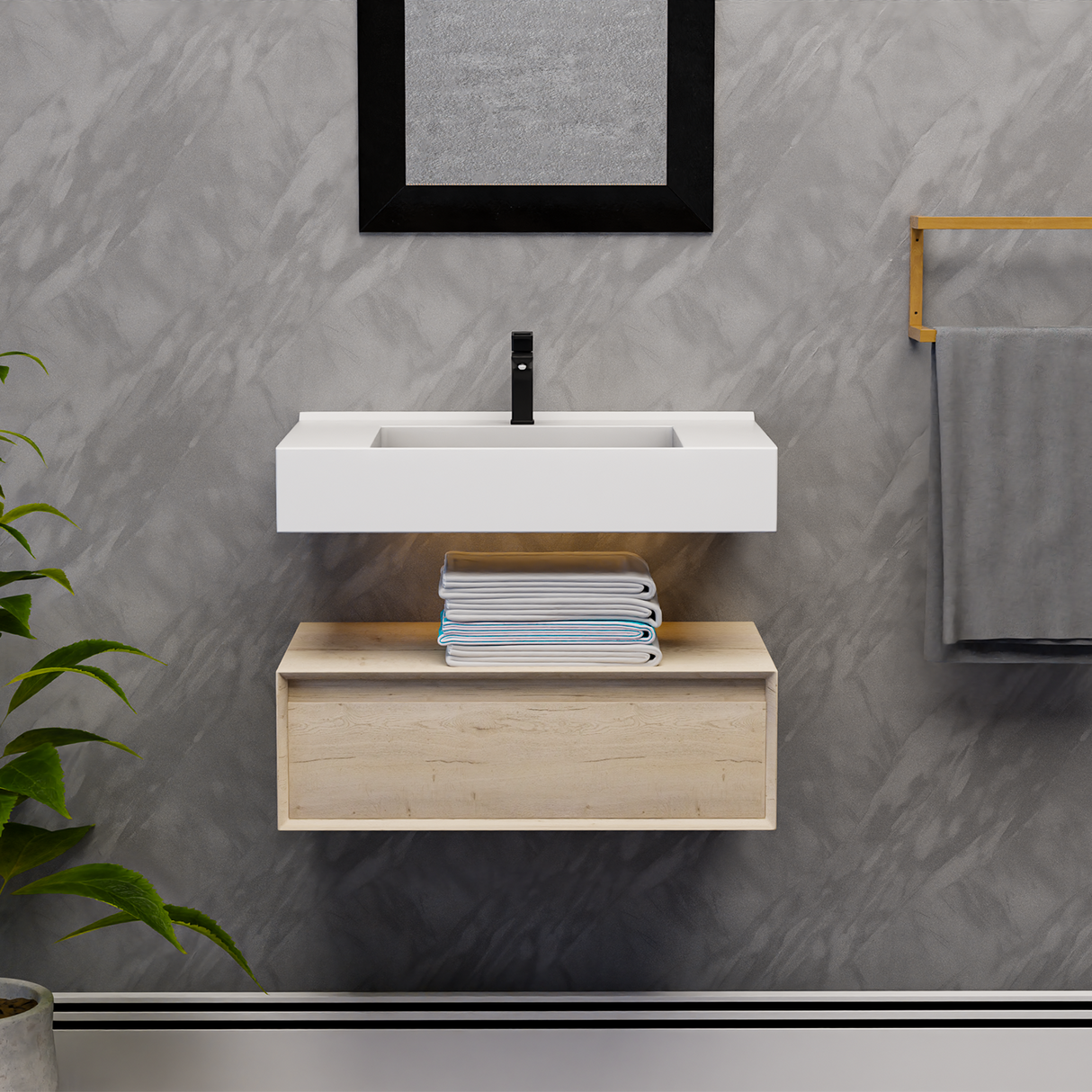 Alysa 30" Floating Bathroom Vanity Set with FLX16 Acrylic Sink